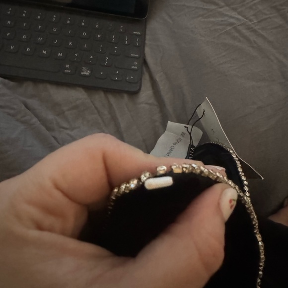 Kaiia diamonte plunge cut velvet mini dress - Picture 8 of 10